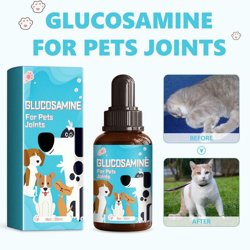 قطرات الجلوكوزامين السائلة للعناية بالحيوانات الأليفة ، عدم تهيج الكلاب ، العناية المشتركة ، منتجات العناية بالجسم الآمنة ، 50 مكمل غذائي