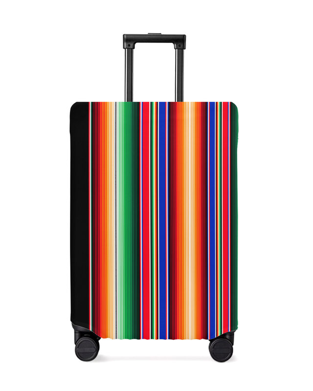 المشارب الملونة طباعة غطاء الأمتعة السفر ، غطاء الأمتعة مرنة ، حقيبة حقيبة ، غطاء غبار ، الملحقات المكسيكي