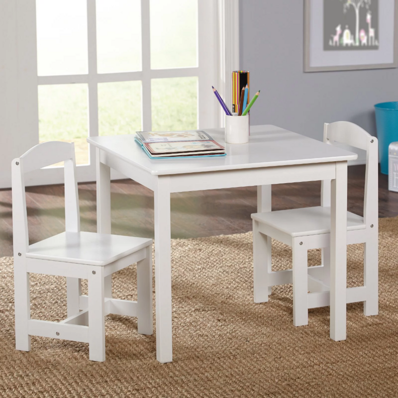 طقم طاولة وكرسي للأطفال من 3 قطع ، ألوان متعددة