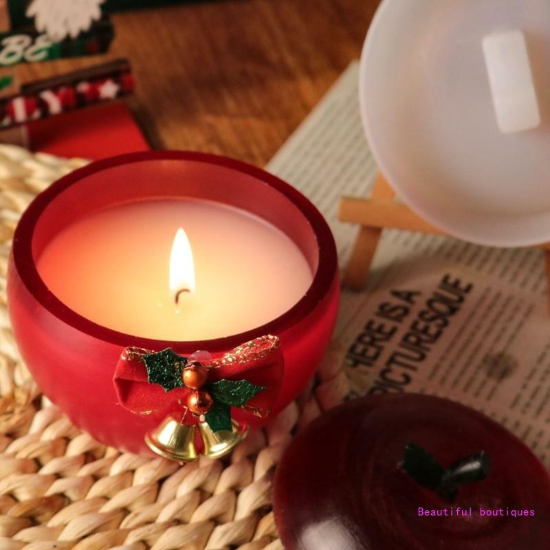 شمعة كأس قالب من السيليكون عيد الميلاد الفاكهة شكل زهور جرة الراتنج قالب الاسمنت دروبشيب