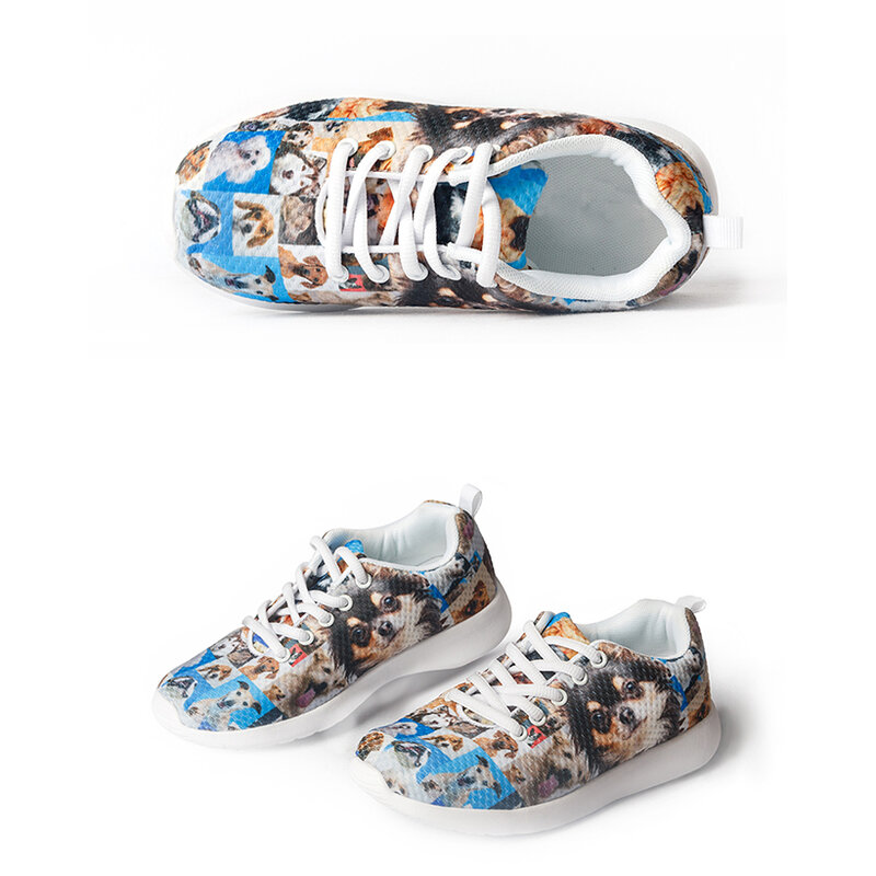 ELVISWORDS موضة الكرتون الأزرق القط تصميم أحذية المشي شبكة حتى ضوء رياضة الجري ركلة الأسطوانة Footweear صبي فتاة حذاء رياضة
