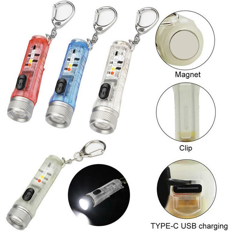 مصباح LED صغير سلسلة المفاتيح ، شمعة عالية ، جيب LED مصباح يدوي ، طويلة الأمد ، IP65 مقاوم للماء ، USB