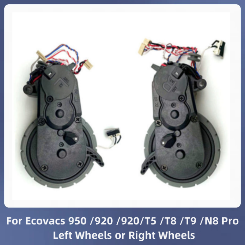 Ecovacs Deebot OZMO روبوت مكنسة كهربائية أجزاء ، اليسار أو اليمين عجلات ، 950 ، 920 ، 920T5 ، T8 ، T9 ، N8 Pro ، اكسسوارات