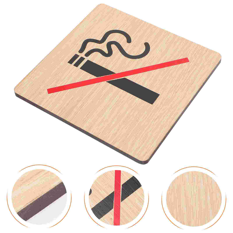 ألواح تحذيرية للفنادق ، 4 ألواح تحذيرية من الخشب ممنوع التدخين