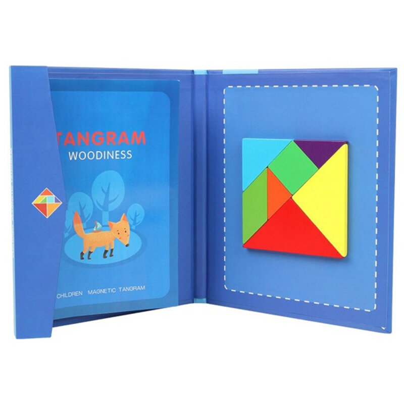 المغناطيسي ثلاثية الأبعاد أحجية الصور المقطوعة Tangram لعبة تعليمية مونتيسوري تعلم الرسم مجلس ألعاب لعبة هدية للأطفال الدماغ ندف