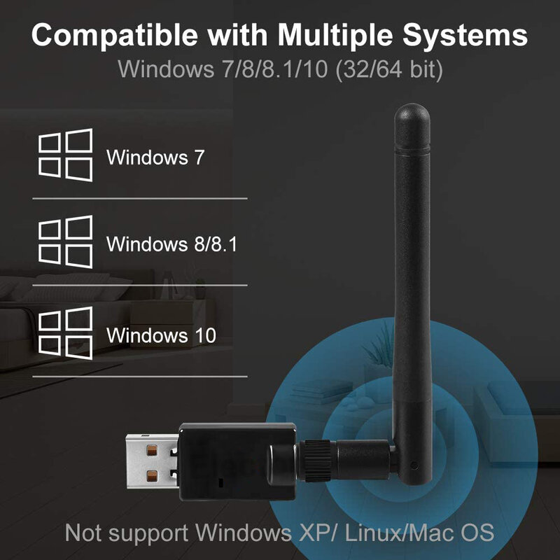 Electop-USB بلوتوث 5.0 5.1 محول دونغل ، طويلة المدى ، استقبال الصوت اللاسلكي ، الارسال للكمبيوتر ، الكمبيوتر المحمول ، Win 7 ، 8 ، 8.1 ، 10