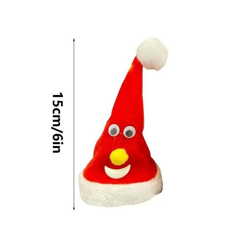 قبعة عيد الميلاد الكهربائية أفخم ، الرقص لافتة للنظر ، زخرفة جو احتفالي ، هدية عيد الميلاد مثالية للأطفال ، 6"