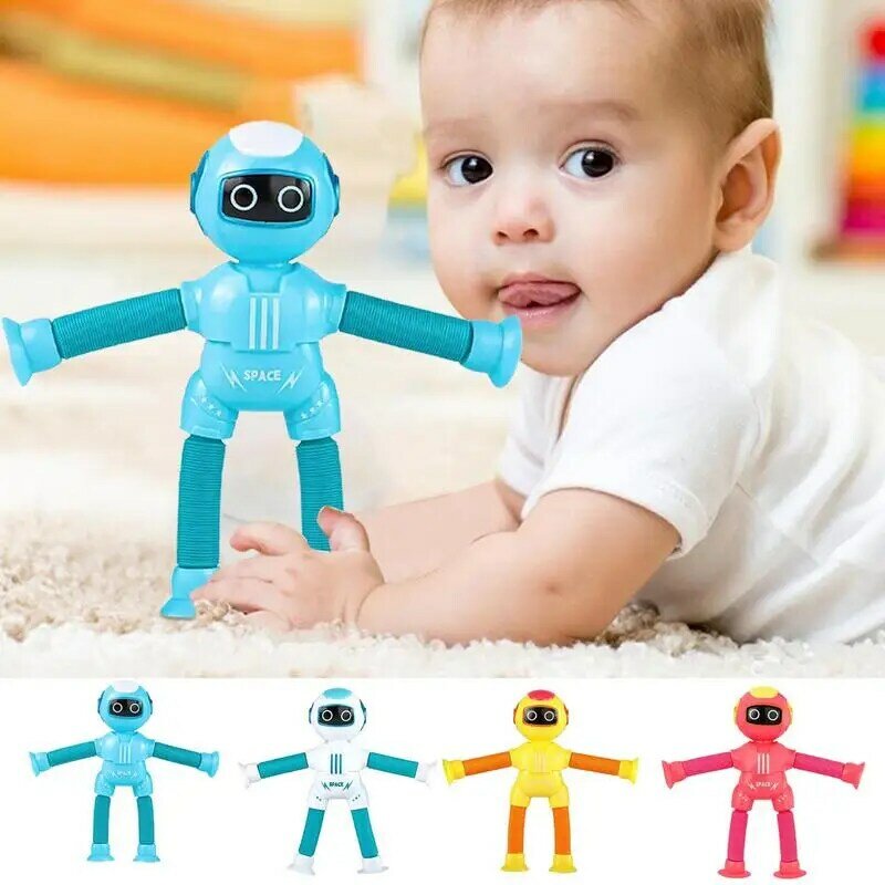 الروبوتات-أنابيب البوب للأطفال والكبار ، أنابيب البوب الروبوت تلسكوبي ، شكل اللعب الخيالي ، لعبة الروبوتات المتغيرة ، هدايا الحفلات ، 4 قطعة