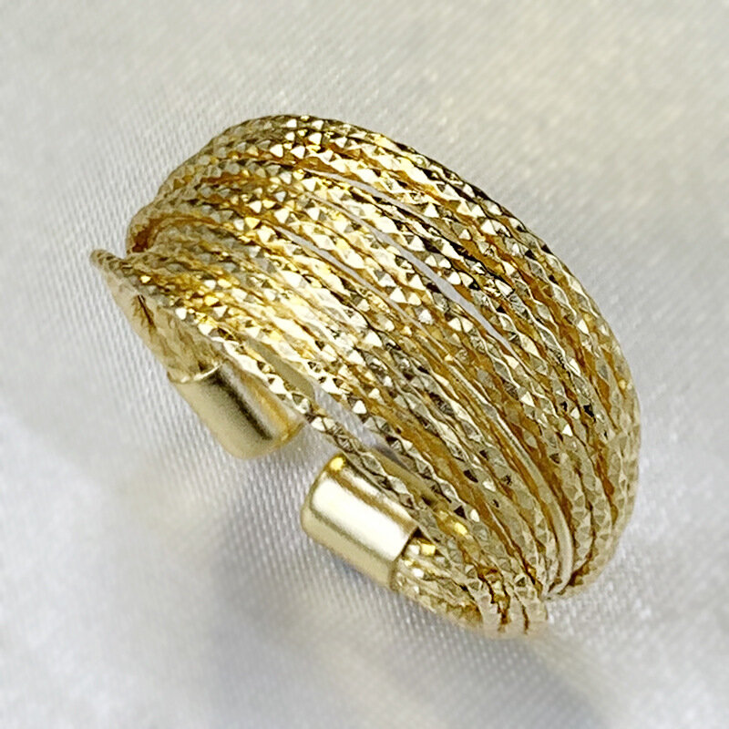 خاتم فضة S925 للنساء ، خاتم إصبع مفتوح مبالغ فيه ، تصميم ذو ملمس وثقل صناعي ، صغير وجديد ،