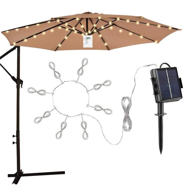 مظلة فناء أضواء سلسلة ليد ، جهاز تحكم عن بعد ، تعمل بالطاقة الشمسية ، في الهواء الطلق ، 8 أوضاع إضاءة