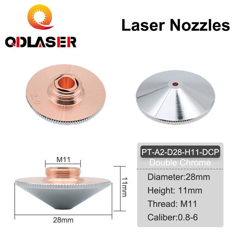 Qdليزر ليزر واحدة/مزدوجة فوهة Dia.28mm ارتفاع 15 مللي متر عيار 0.8 - 6.0 مللي متر لبريسيتيك WSX raytool الألياف قطع الليزر رئيس