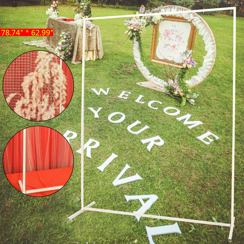 حامل قوس معدني لحفلات الزفاف مع خطوط شبكية ، خلفية منطاد زهور ، رف ديكور ، إطار لحديقة ، 2 × 1.6 متر
