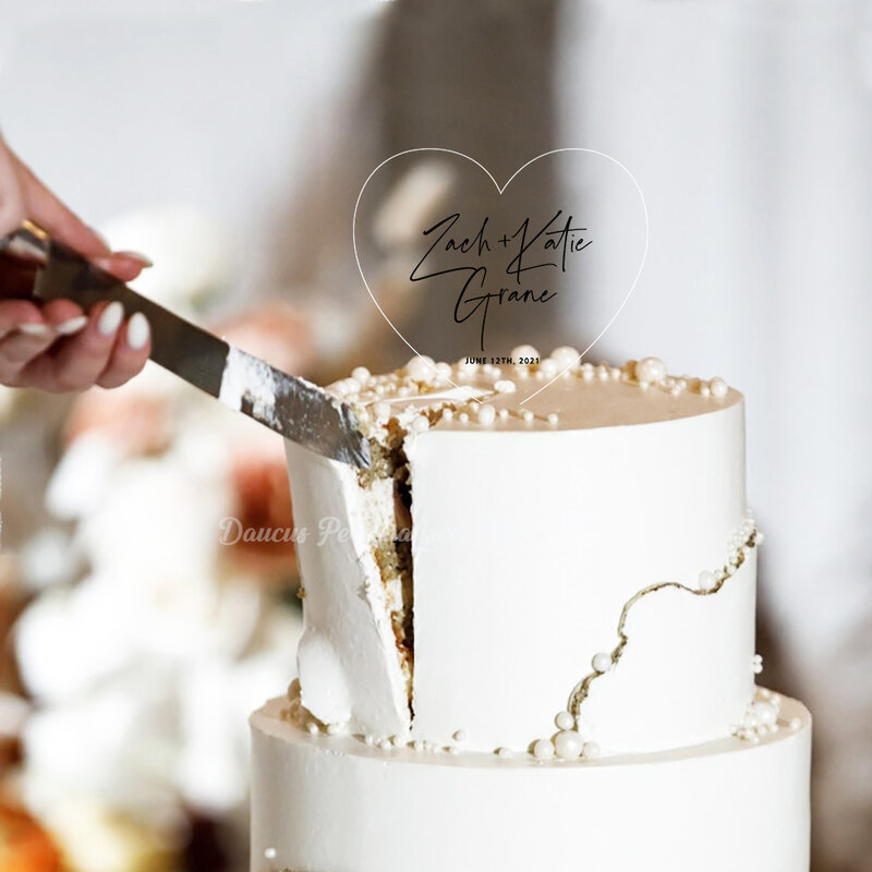 مخصص أكريليك كعكة الزفاف مع أسماء ، شخصية Mr و mrr كعكة القبعات العالية ، الذكرى السنوية وعيد ميلاد لوازم الحلوى
