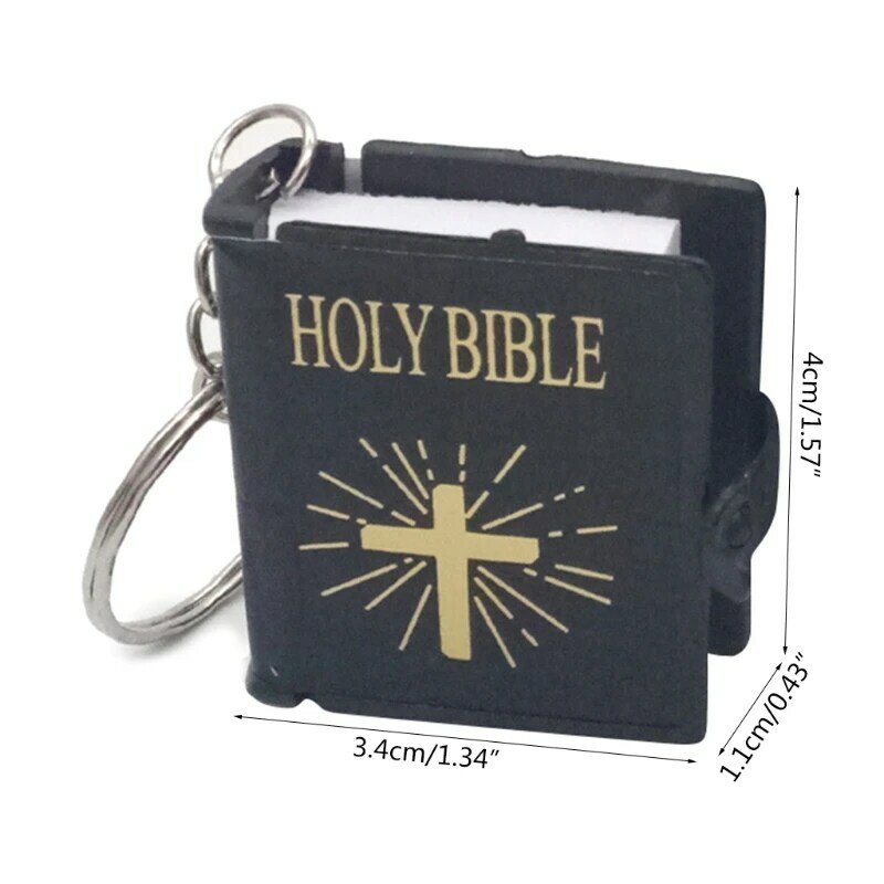 النسخة الإنجليزية سلسلة المفاتيح المسيحية الدينية الصغيرة كتاب صغير لسلسلة المفاتيح لحلقة المفاتيح لحامل المفاتيح للنساء انخفاض