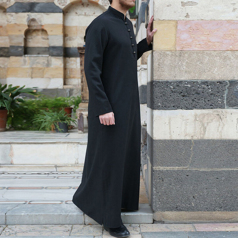 ملابس إسلامية للرجال من Jubba Thobe المملكة العربية السعودية بأكمام طويلة عباية إسلامية قفطان ملابس إسلامية للرجال