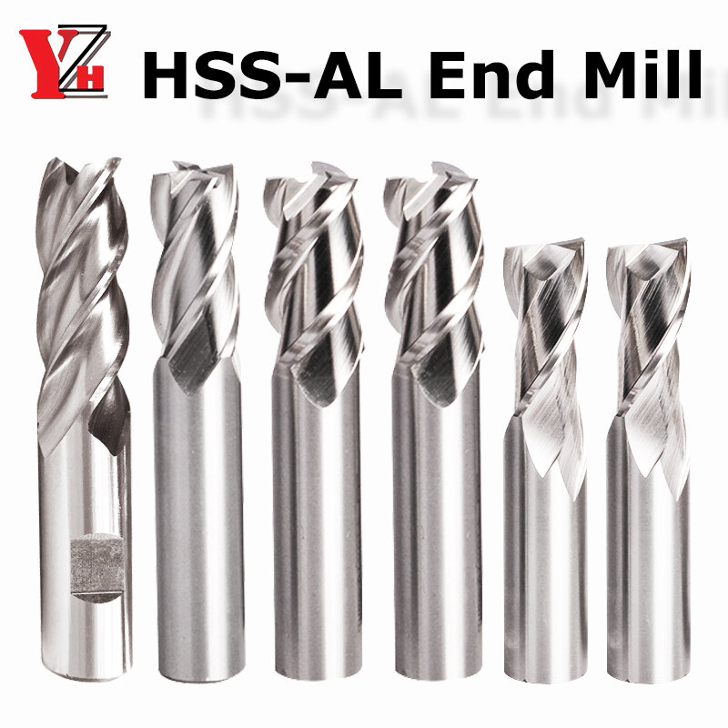 HSS-AL نهاية مطحنة 2 3 4 المزامير مستقيم عرقوب CNC MetalTool عالية الدقة Diameter4mm 6 مللي متر 8 مللي متر 10 مللي متر 12 مللي متر 16 مللي متر 18 مللي متر 20 مللي متر 25 مللي متر