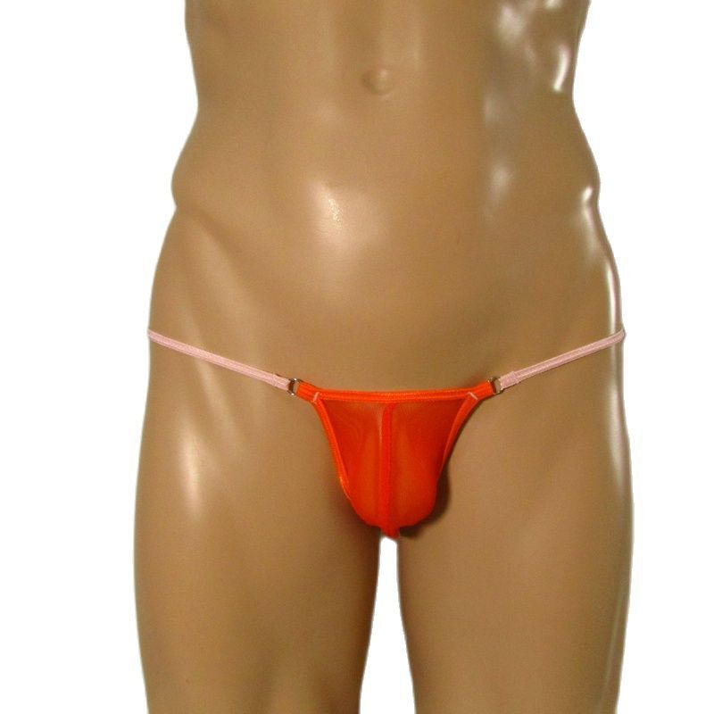 كاندي تيريس-سراويل داخلية مثيرة للرجال ، ملابس داخلية مثيرة ، مثلي الجنس ، شفافة ، ثونغ برتقالي ، حزام رياضي محدب