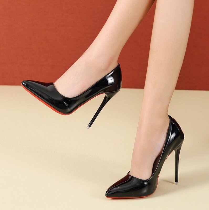 2022 كعوب عالية على الموضة 35-45 حجم كبير أحذية النساء 12 سنتيمتر رقيقة Stiletto مأدبة أحذية الزفاف مثير أشار تو السيدات أحذية الحفلات