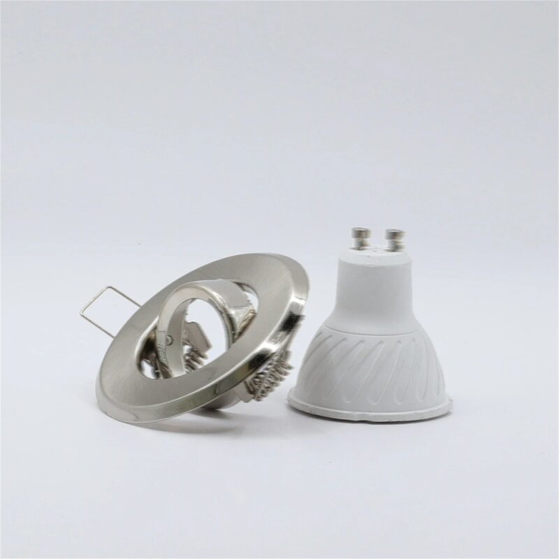 حامل مصباح نيكل قابل للتعديل بزاوية قابل للحمل ، حاوية إضاءة بقعة معدنية ، فتحة دائرية مقطوعة ، استبدال سهل ، 45 *