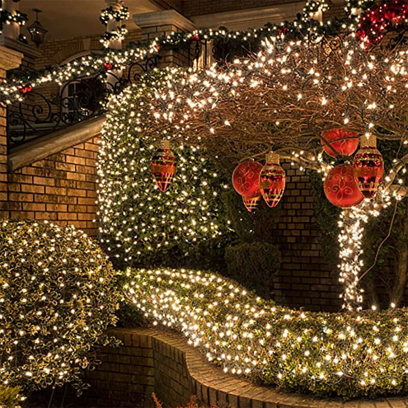 أضواء شجرة عيد الميلاد بسلك أبيض ، أضواء سلسلة داخلية وخارجية ، شجر قدم ، 20 مصباح