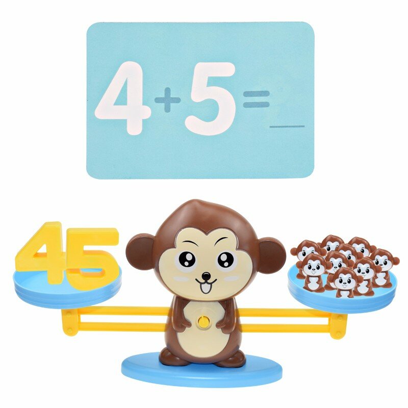 مونتيسوري الرياضيات لعبة الرقمية قرد التوازن مقياس التعليمية الرياضيات البطريق موازنة مقياس عدد مجلس لعبة أطفال لعب للتعلم