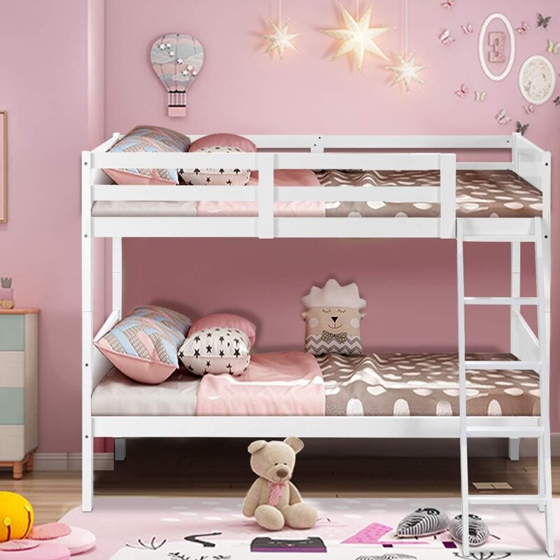 سرير مزدوج فوق طابقين للأطفال ، سرير مزدوج قابل للتحويل 2 سرير مزدوج فردي للأطفال ، سرير بطابقين من المطاط الصلب