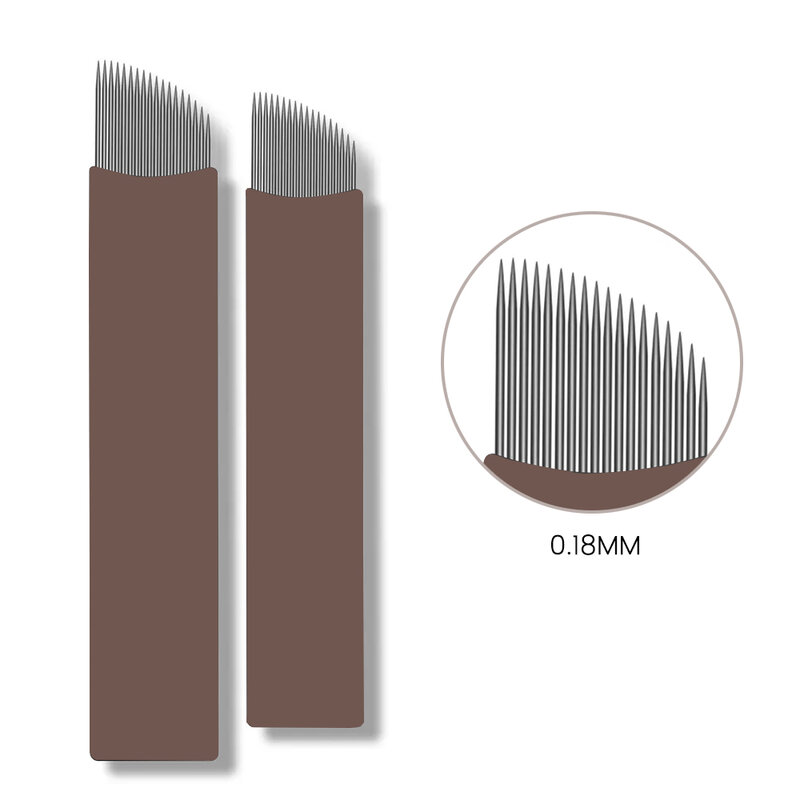 مايكرو إبرة الحواجب 0.18 مللي متر المستوردة الفولاذ المقاوم للصدأ شفرات Microblading متجمد حاد Nanoneedles الشعر أفضل السكتة الدماغية الوشم