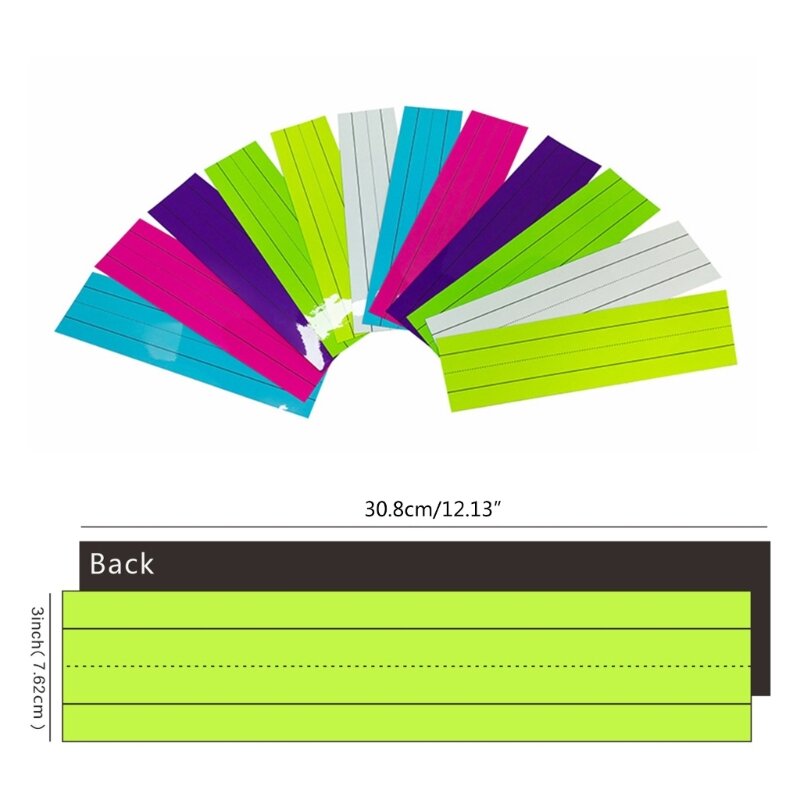 6 شرائط جملة ملونة مع مغناطيس 12x3 بوصة قابلة لإعادة الاستخدام شرائط جملة مبطنة دروبشيب