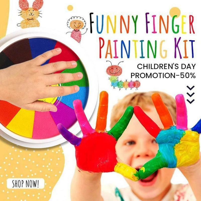 مجموعة اللوحة الاصبع قابل للغسل للأطفال ، لوازم اللوحة مضحك ، غير سامة ، التعليم المبكر للأطفال ، لوازم اللوحة المحمولة