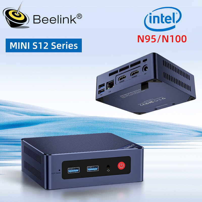 بيلينك كمبيوتر مكتبي صغير ، S12 برو ، إنتل N100 ، 8GB ، 256GB ، يدعم NVME SSD ، VS AK3V ، 16G ، 512G ، إنتل 12th Gen ، N95