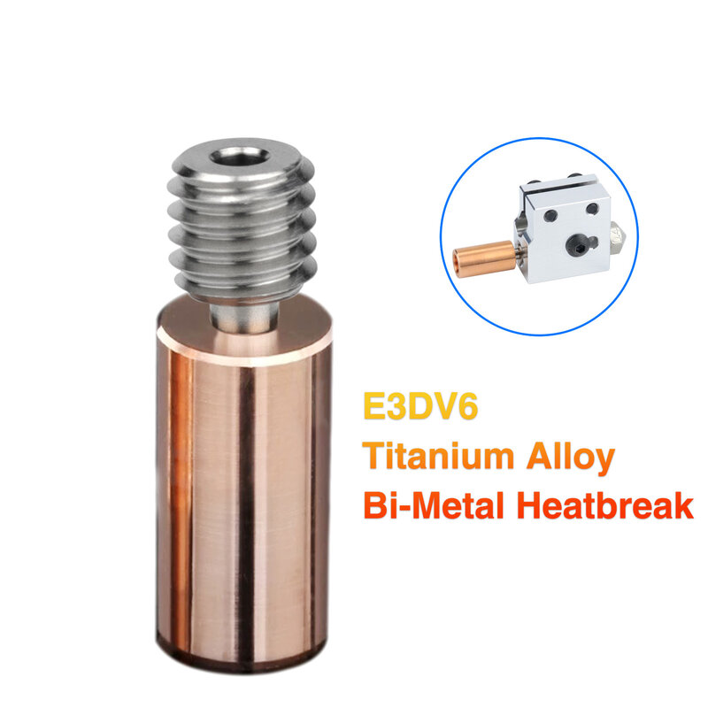 V6 Bimetal Heatbreak النحاس والتيتانيوم ترقية الحلق لطابعة 3D ، مدفعية Sidewinder X1 ، X2 ، عبقري ، عبقري برو ، E3D ، حناجر V6