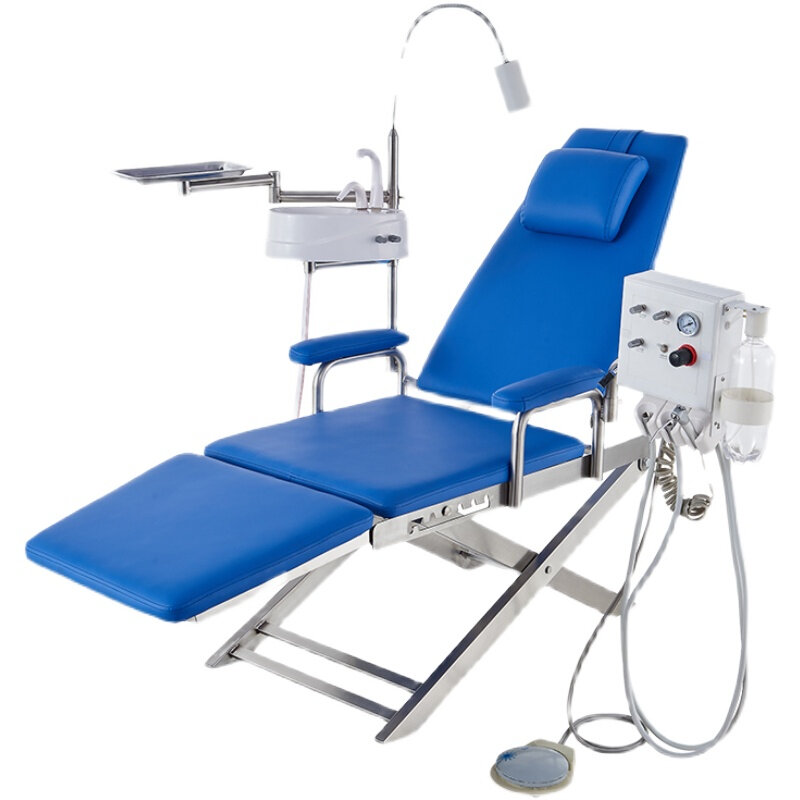 قابل للتعديل بسيط الأسنان التوعية كرسي الأسنان خفيفة الوزن الأسنان للطي كرسي مع اختياري مضخة الهواء التوربينات المحمولة