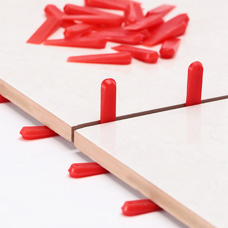 100pcs Red Wedges Ceramic Tile Spacers Leveling System Tiling Insert Gasket For Floor Wall Carrelage Tools Locator Leveler Level