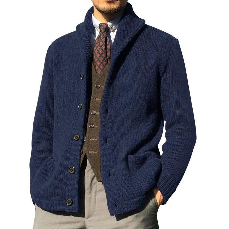 2023 الشتاء الدافئة التلبيب سترة الرجال البلوزات السترات الرجال سليم صالح محبوك Sweatercoat سميكة سترة سترة معطف الرجال