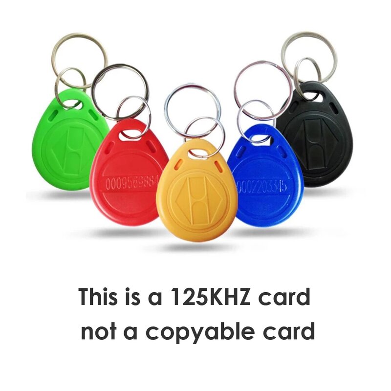 100 قطعة مقاوم للماء 125KHz تتفاعل العلامة القرب تتفاعل بطاقة الموجودة في قاعدة المفتاح فوب التحكم في الوصول البطاقة الذكية اللون معرف المفاتيح