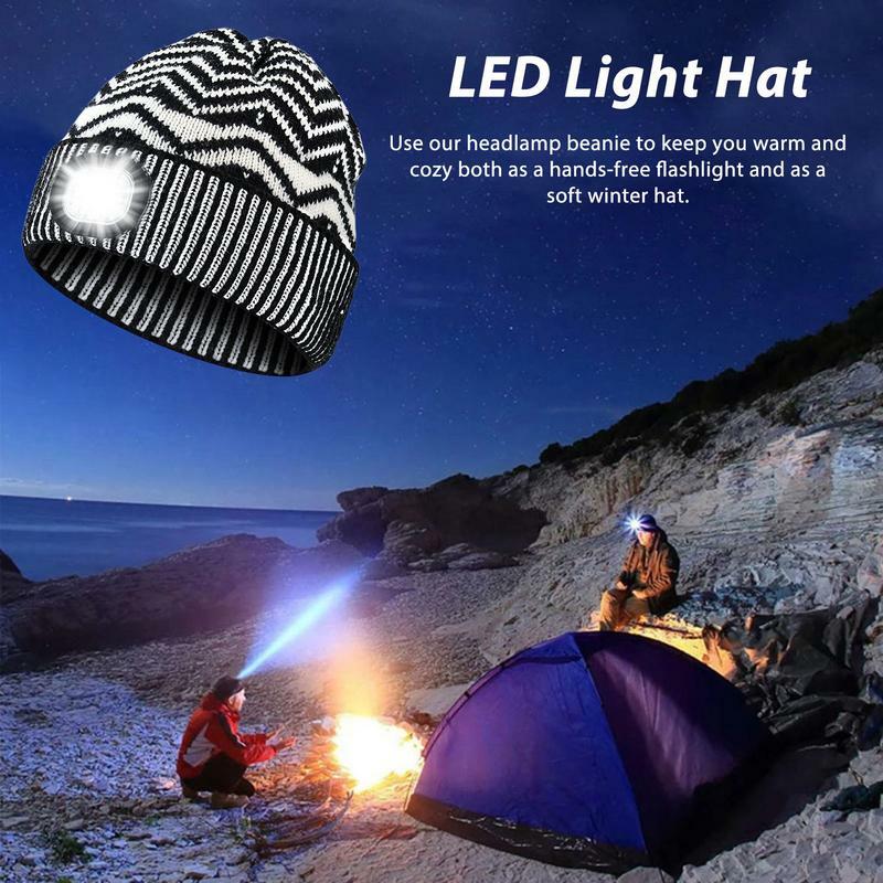 قبعة صغيرة قابلة لإعادة الشحن مع ضوء LED للرجال ، كشافات ، مصباح يدوي ، ضوء الليل ، قبعة مضاءة مشرقة ، تخزين المواد