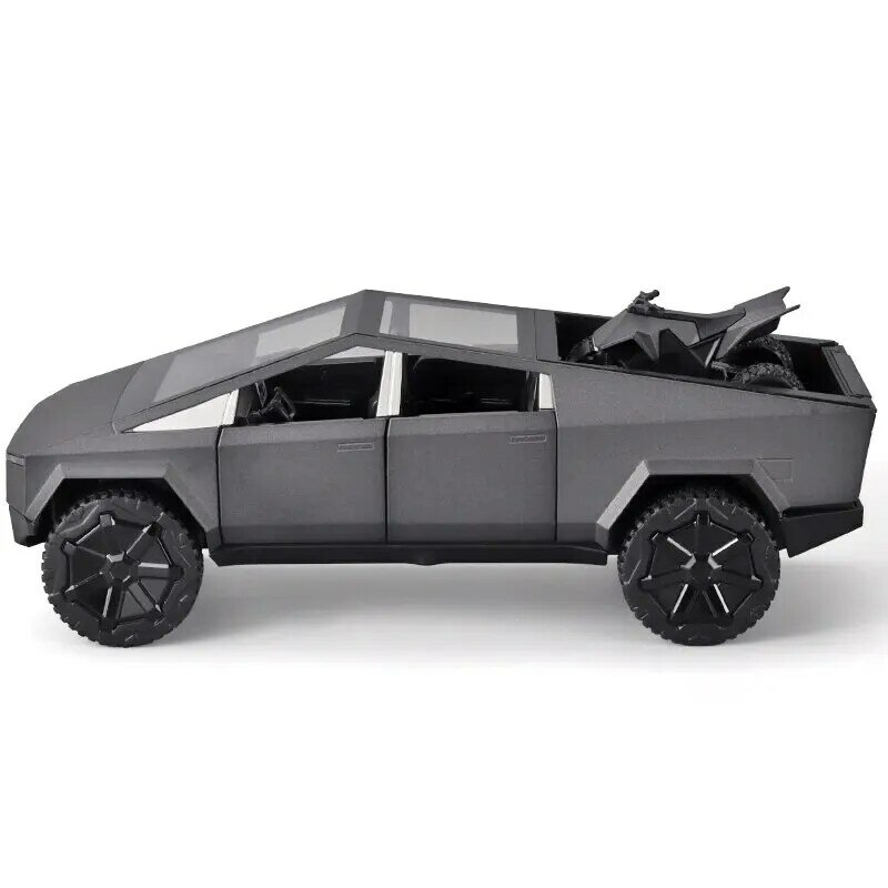 نموذج شاحنة بيك آب فضي مع صوت وإضاءة للأطفال ، شاحنة إلكترونية ، سيارات لعبة معدنية دييكاست ، عمر 3 سنوات ،