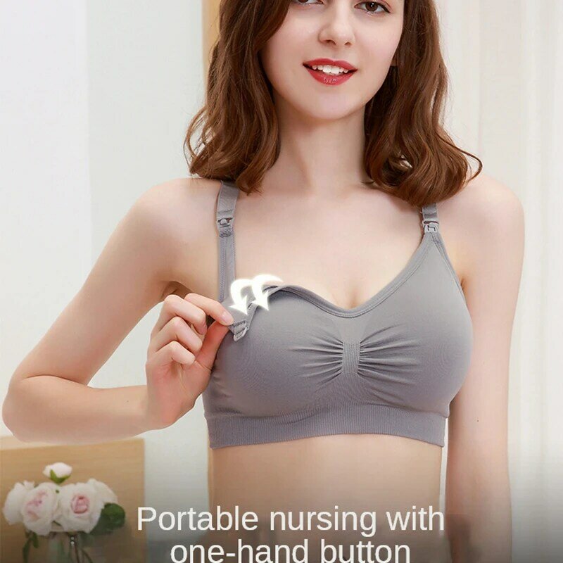 التمريض الصدرية Wirefree الرضاعة الطبيعية الملابس الداخلية الأمومة النساء منع ترهل ملابس الحمل تنفس المواد تغذية حمالات الصدر