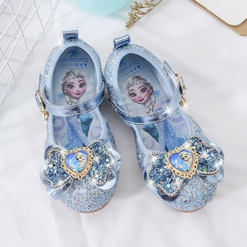 صندل الأميرة اللامع المجمد للفتيات ، حذاء حفلة للأطفال ، حذاء رقص ، حذاء مسطح