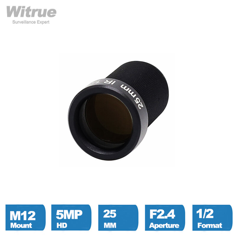 Witrue 5 ميجابيكسل عدسات كاميرات مراقبة 25 مللي متر M12 جبل 1/2 بوصة عرض لمسافات طويلة ل 1080P/4MP/5MP كاميرا AHD IP كاميرات أمنية