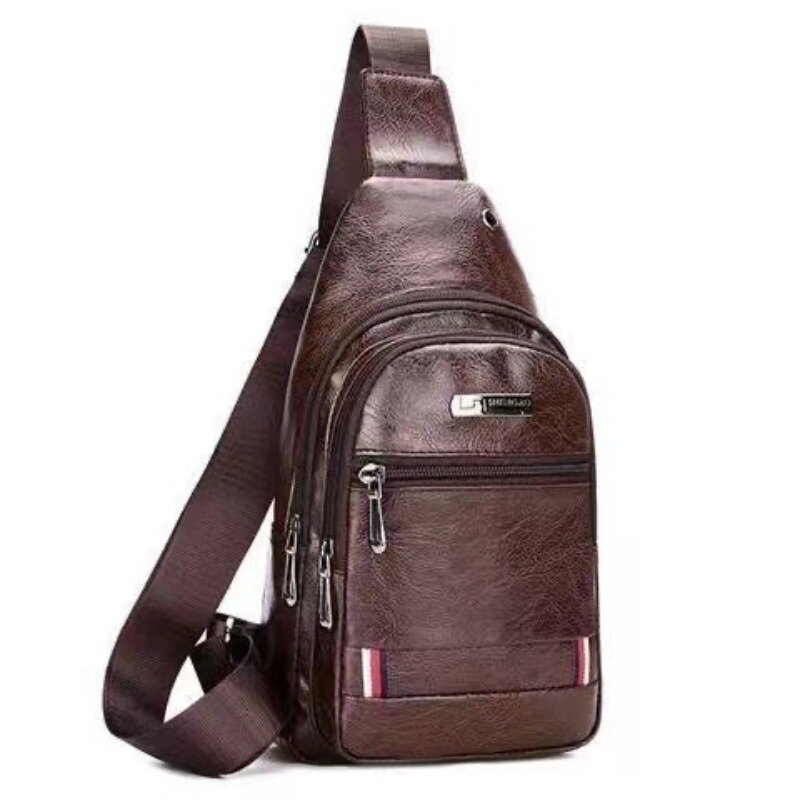 حقيبة كتف من الجلد الناعم للرجال ، حقيبة كروس بودي ، حقيبة سفر للطلاب ، موضة ترفيهية ، جديدة