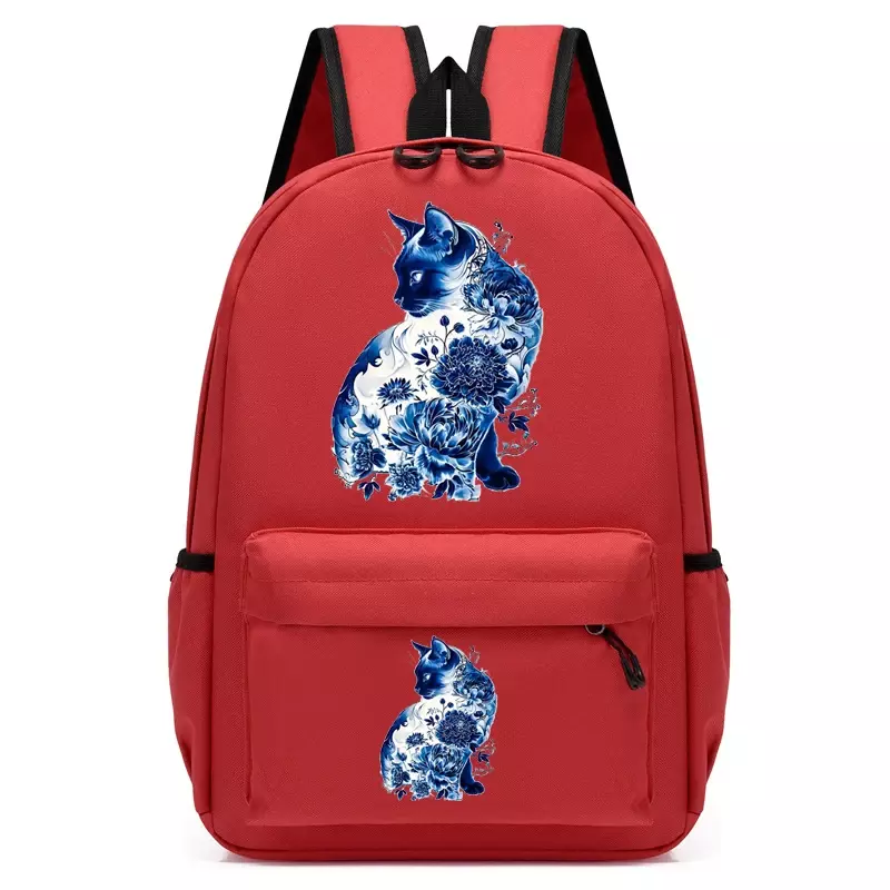 حقيبة ظهر أنيمي لطيفة لرياض الأطفال ، حقيبة مدرسية زرقاء للقطط ، حقيبة كتب للطلاب ، حقيبة مدرسية للسفر
