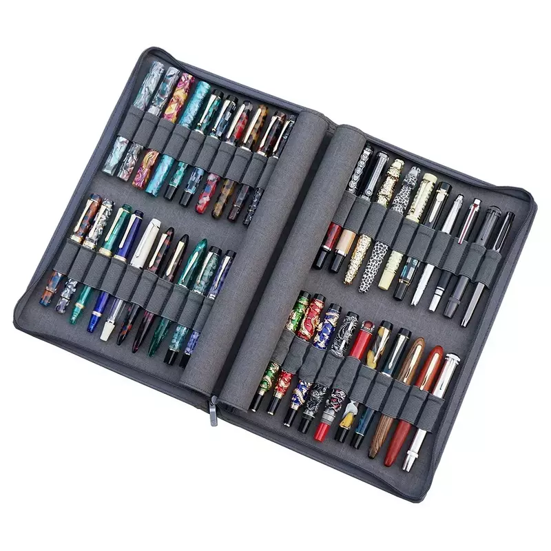 KACO Pen Case متوفر ل 40 قلم حبر/قلم الكرات الدوّارة ، رمادي الحقيبة حقيبة أقلام رصاص حامل التخزين المنظم مقاوم للماء