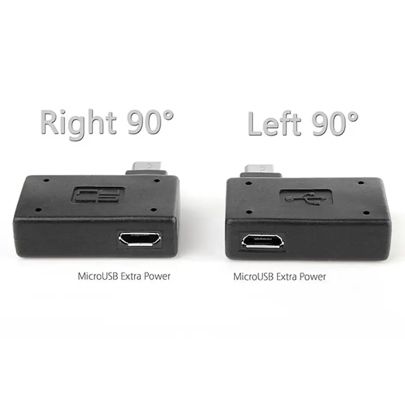 90 درجة مايكرو USB OTG محول ل النار عصا التلفزيون Snes mini Classic Nes Mini مع امدادات الطاقة اليسار الزاوية اليمنى