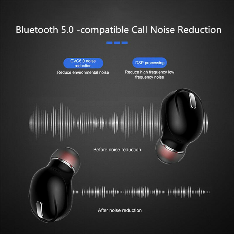 X9 سماعات لاسلكية بلوتوث 5.0 سماعات مع مايكروفون واحد في الأذن الرياضة مقاوم للماء TWS سماعات بلوتوث يدوي سماعة