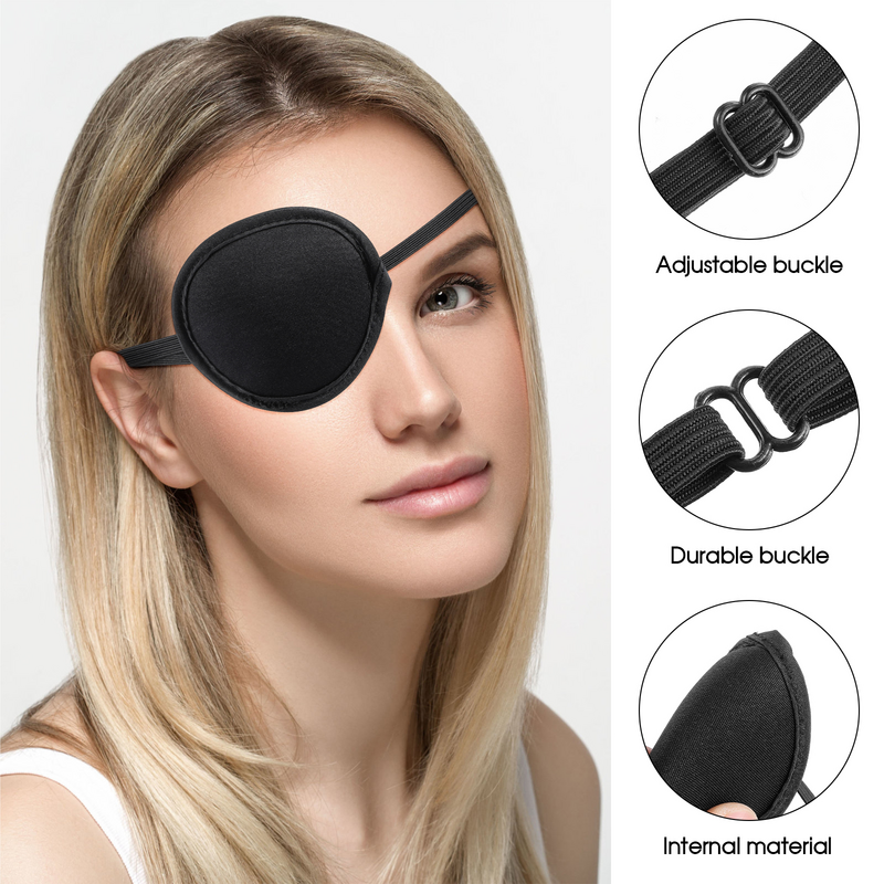 1 قطعة القراصنة العين التصحيح العين يغطي للنوم قابل للتعديل العين التصحيح الأسود العين التصحيح العين التصحيح ل الحول