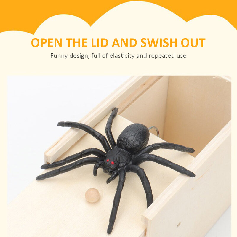 صندوق مخيف العنكبوت الخشبي بجودة عالية ، مزحة خدعة اللعب المثيرة للاهتمام ، هدية لعبة ، هدية مدهشة ، جديدة ، مضحكة
