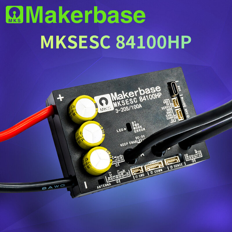 Makerbase-تيار عالٍ لروبوت قتال الرقائق الإلكترونية ، لوح التزلج ، روبوت AGV ، Alu PCB ، VESC 84100HP ، 84V ، 100A