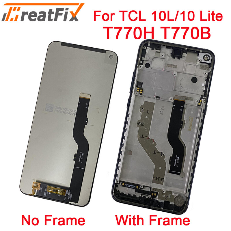 قطع غيار أصلية لشاشة LCD تعمل باللمس ، TCL 10L ، 10 Lite ، 10 Lite ، T770H ، T770B ، محول رقمي ، TCL 10L ، إطار شاشة LCD