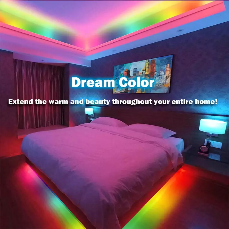 TUYA LED قطاع أضواء WS2812 RGBIC عنونة قطاع الخفيفة مع مطاردة تأثير واي فاي USB 5 فولت Smartlife Dreamcolor لغرفة النوم التلفزيون